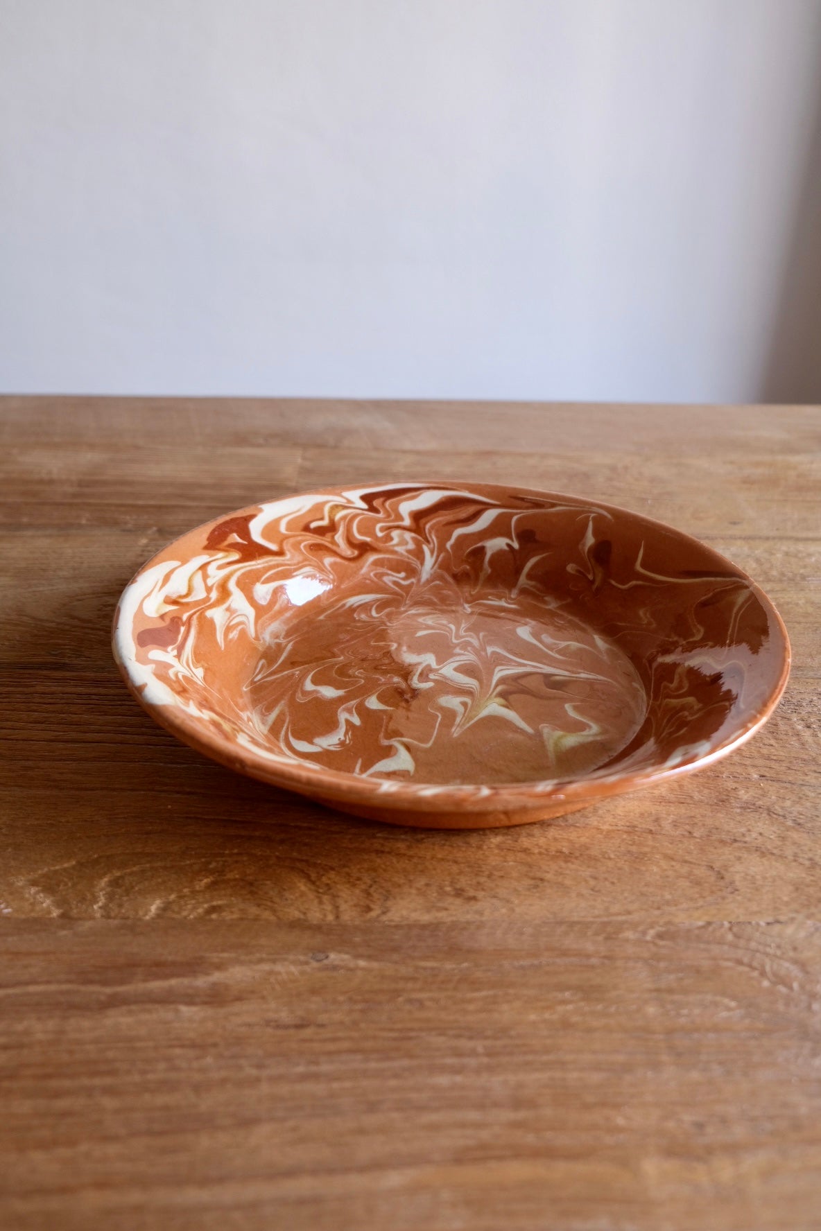 Vintage Catalan orange marbled serving plate