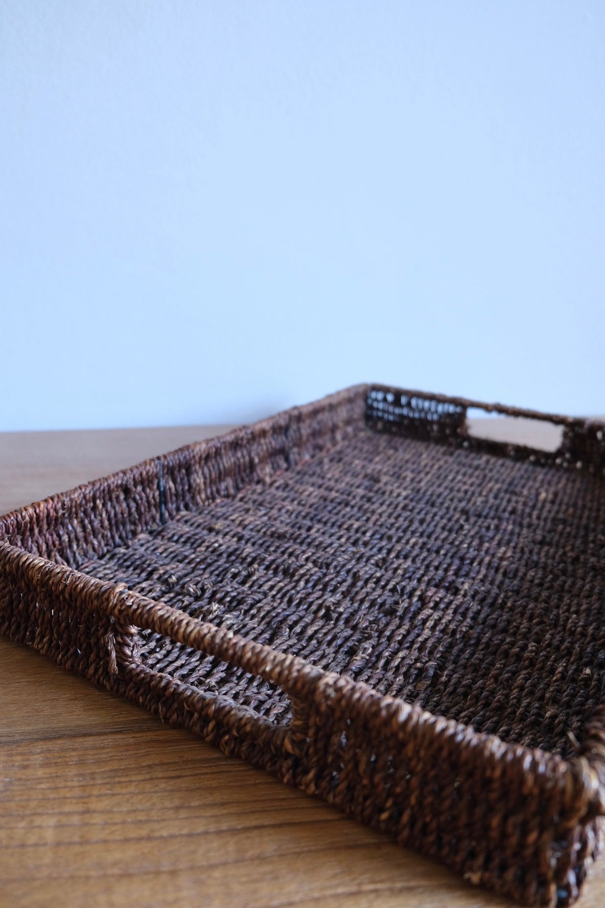 Large rectangle woven rattan tray