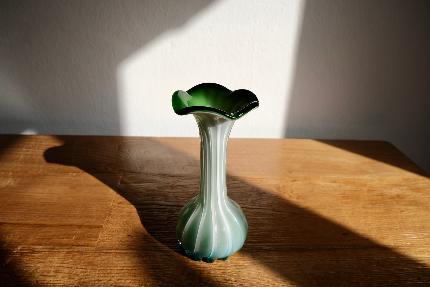 Green Murano flower vase