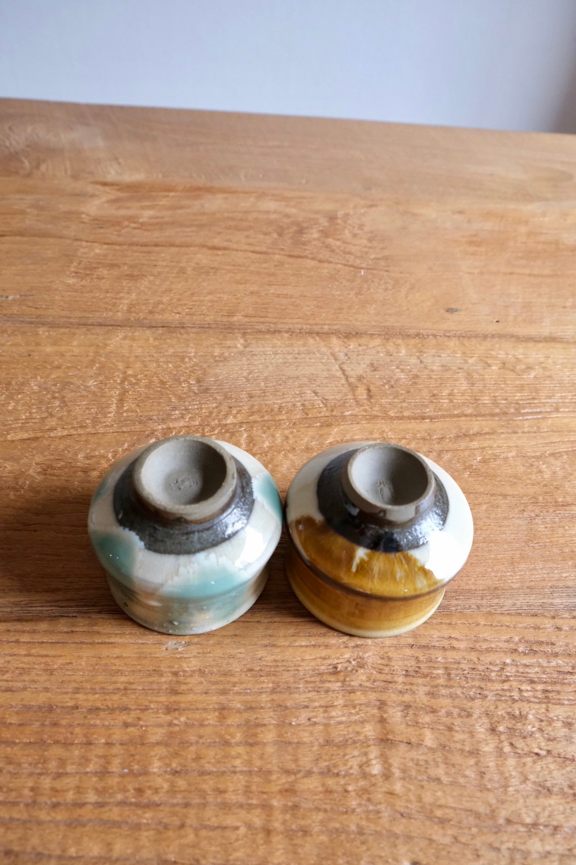 Pair of Onta-yaki 小鹿田焼 hand-made espresso cups
