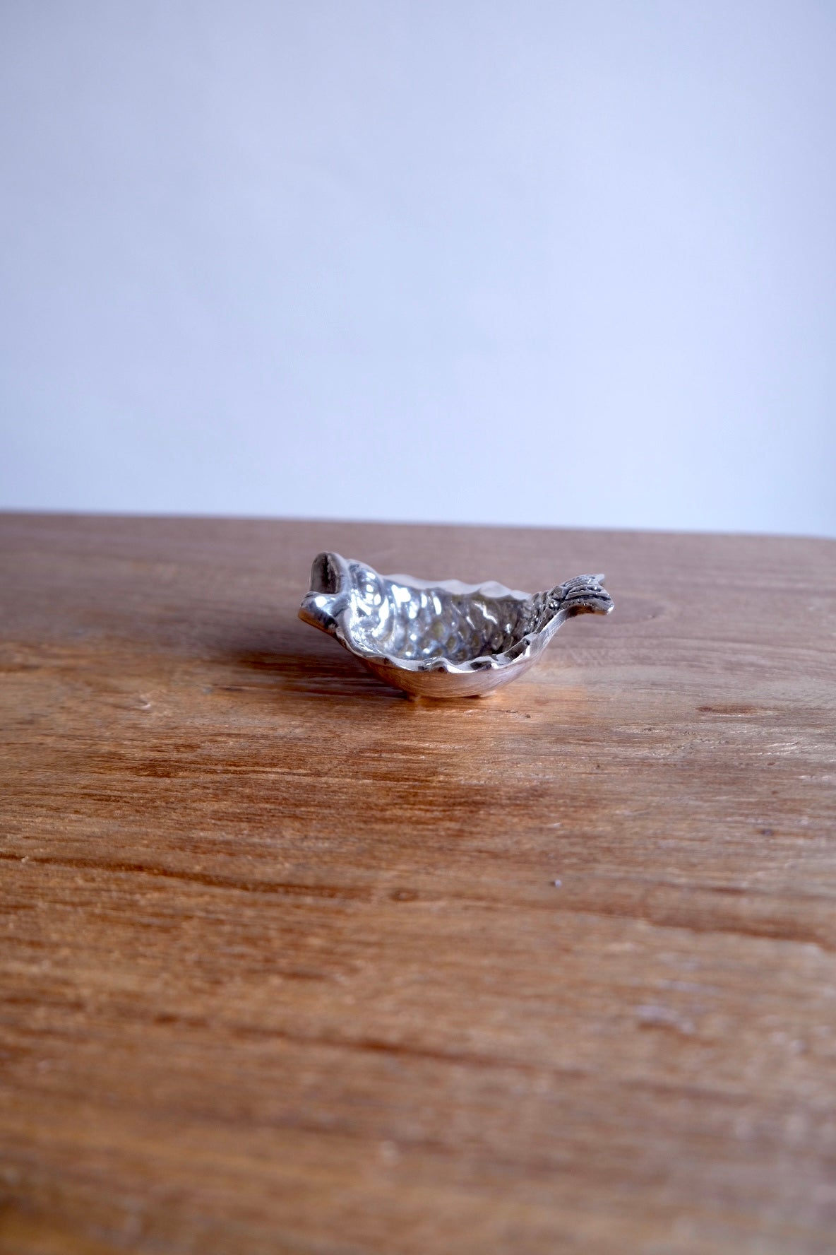 Mid-century Spanish silver-plated brass fish trinket dish