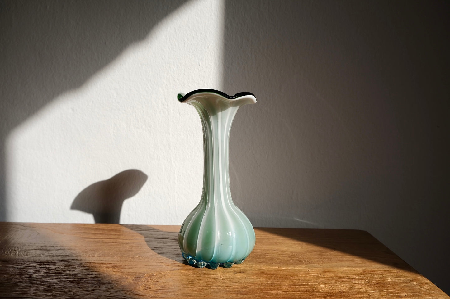Green Murano flower vase