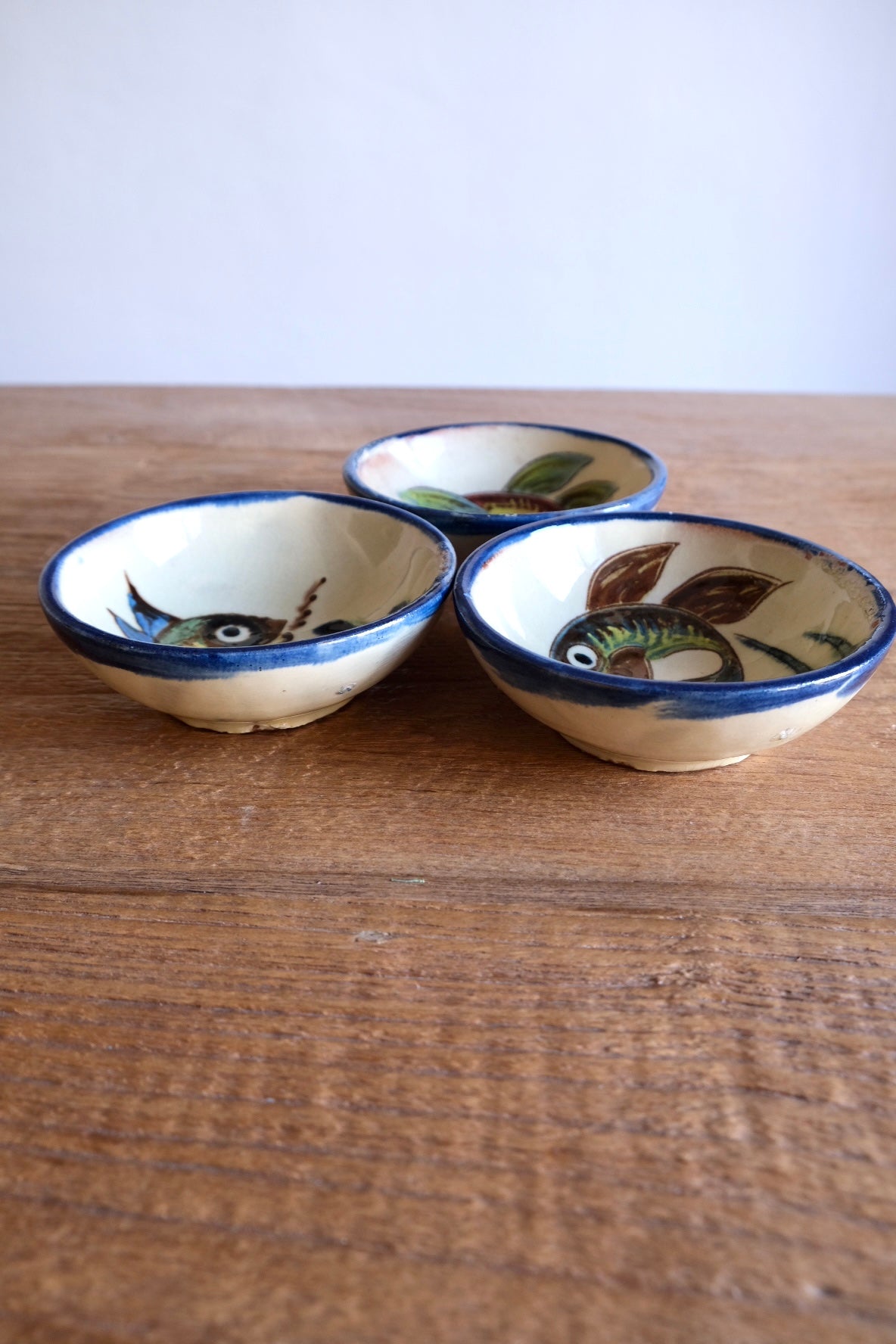 Set of 3 mid-century Puigdemont bowls, Catalunya Spain