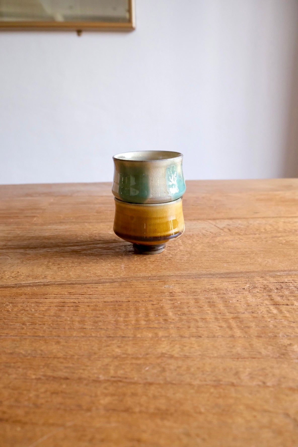 Pair of Onta-yaki 小鹿田焼 hand-made espresso cups