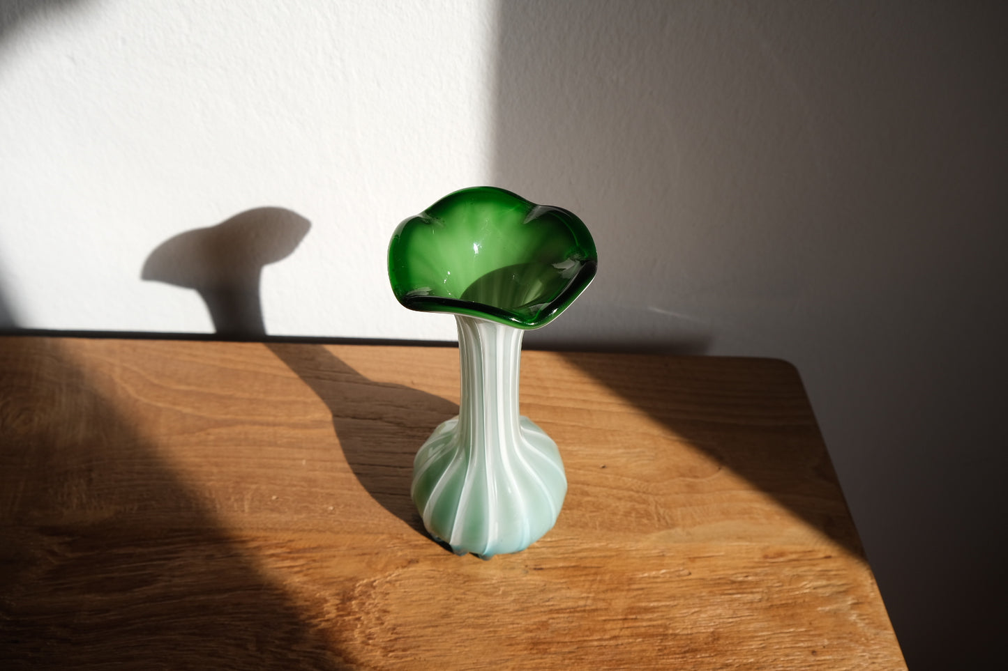 Green Murano flower vase