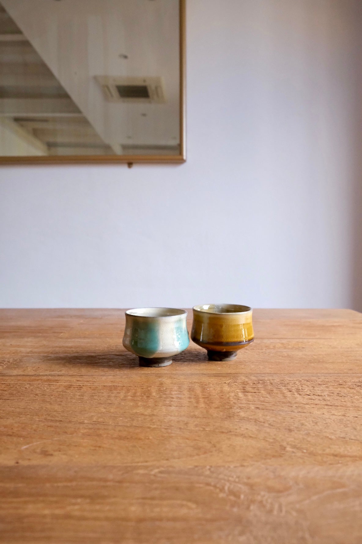 Pair of Onta-yaki 小鹿田焼 hand-made espresso cups
