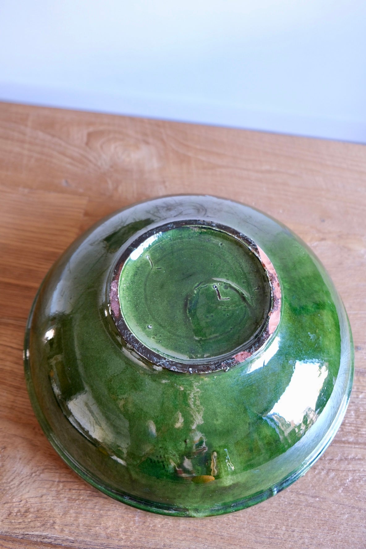 Emerald green fruit bowl