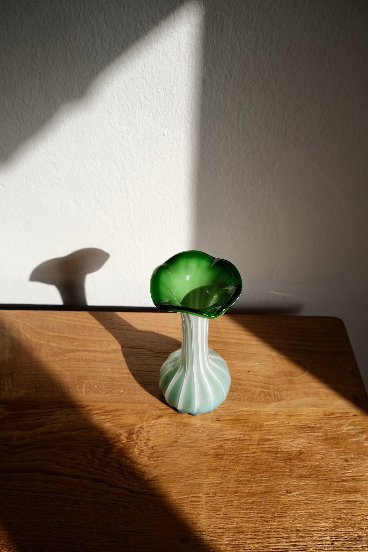 Green Murano flower vase