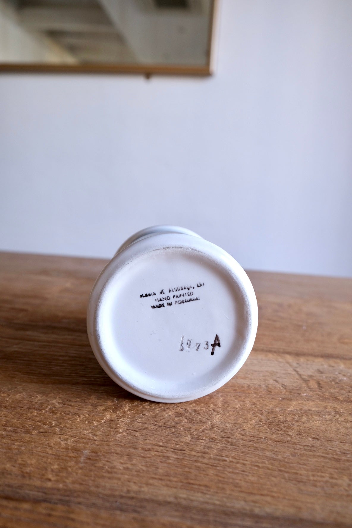Hand-painted lidded ceramic jar, Portugal