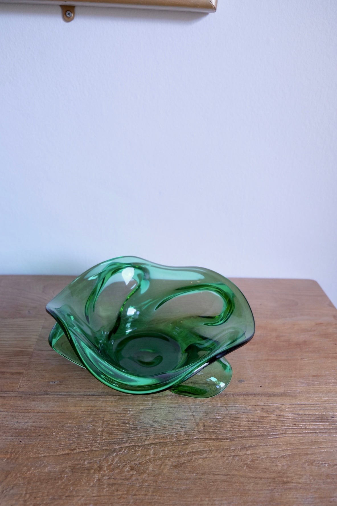 Large Italian emerald glass bowl