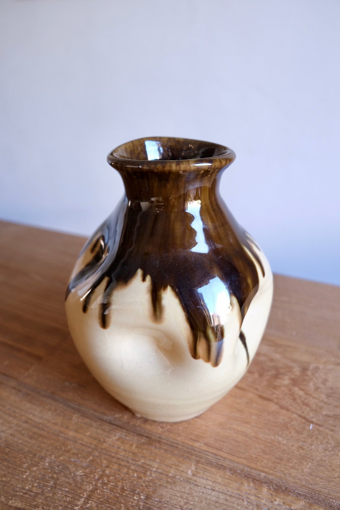 Indented ceramic vase