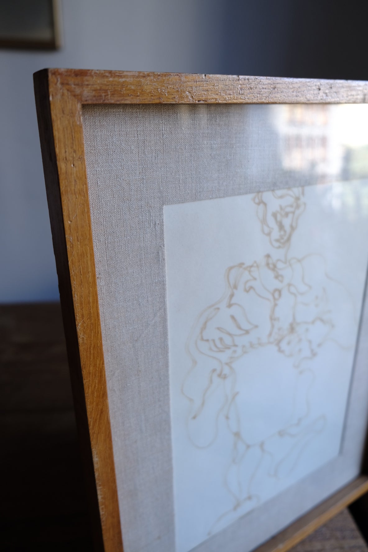 Original sketch on paper 'Wobbly man', framed