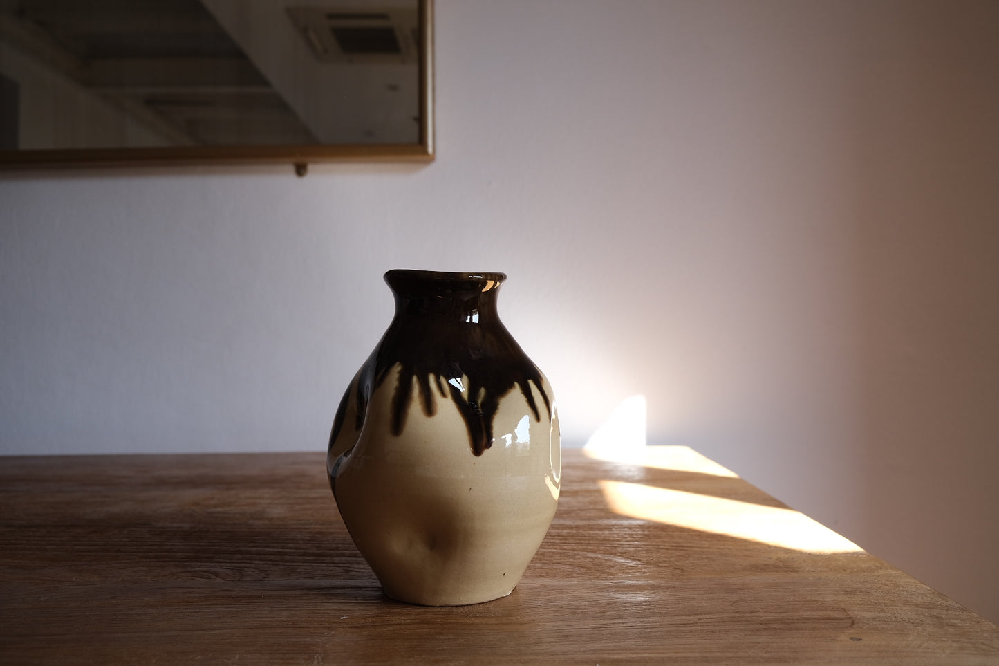 Indented ceramic vase