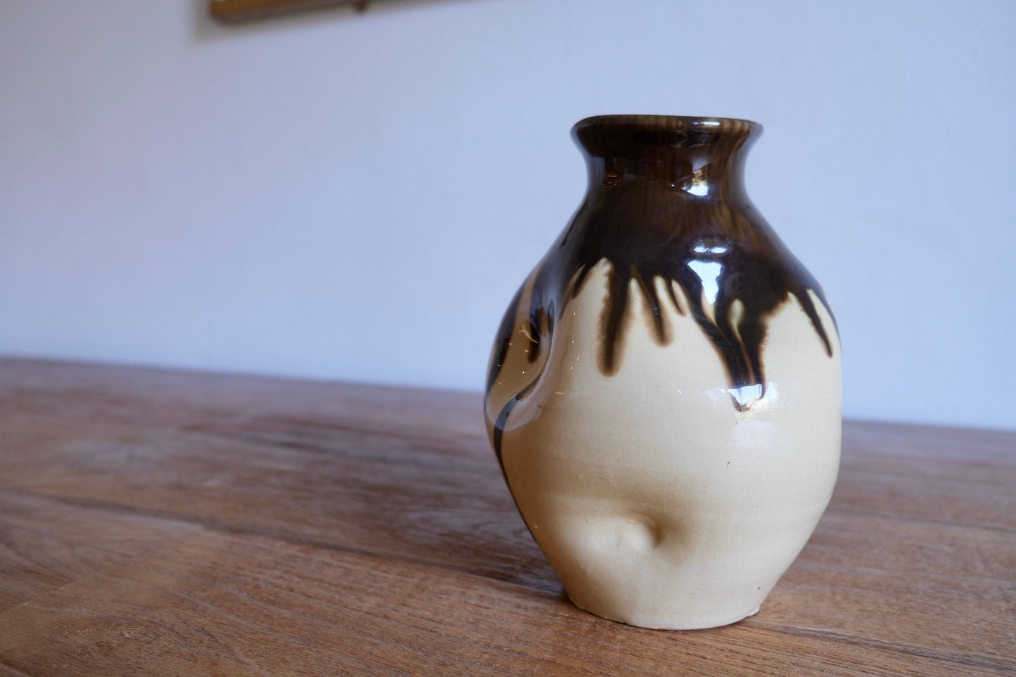 Indented ceramic vase