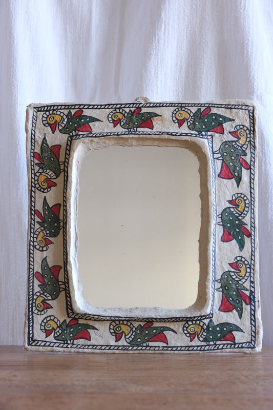 Hand-painted papier-mâché Indian mirror, India c. late 1990s