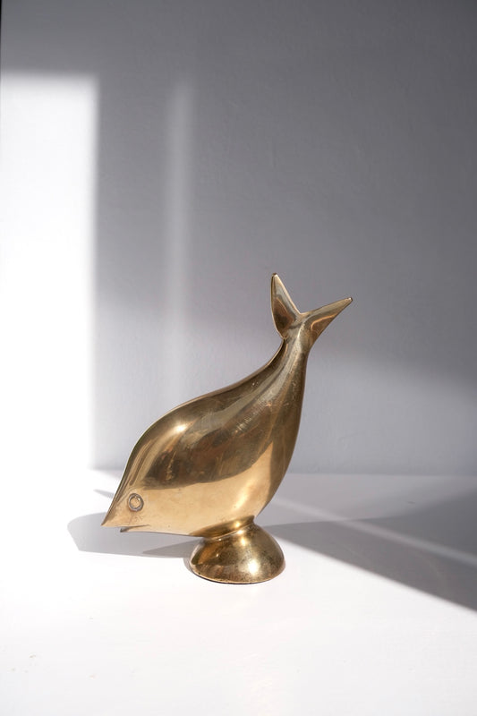 Brass tuna sculpture