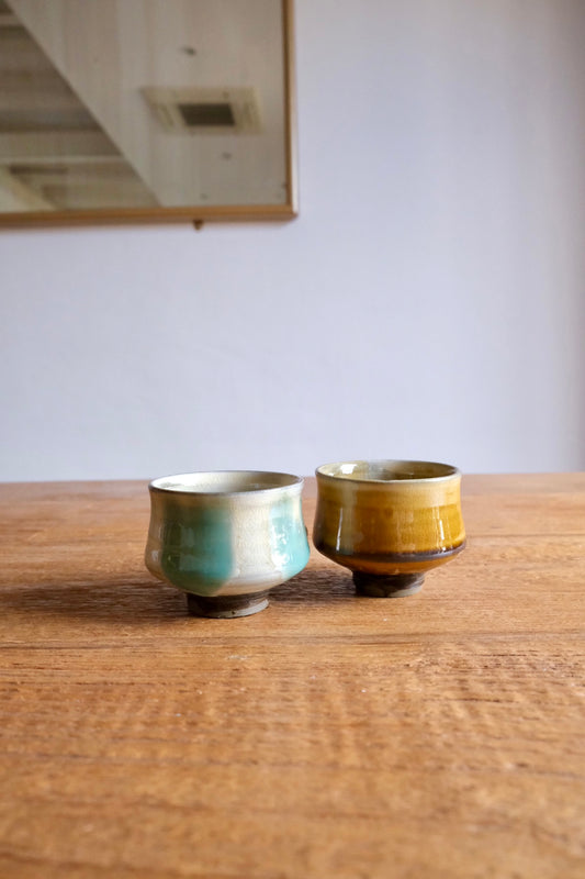 Pair of Onta-yaki 小鹿田焼 hand-made espresso cups