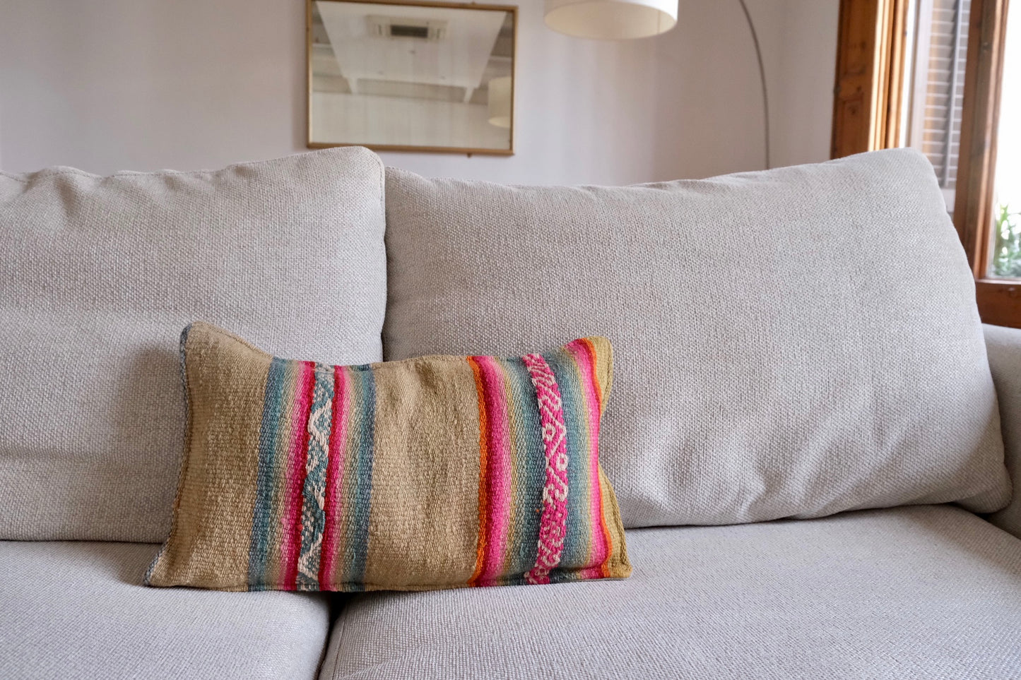 Peruvian Frazada 100% wool handwoven cushion cover