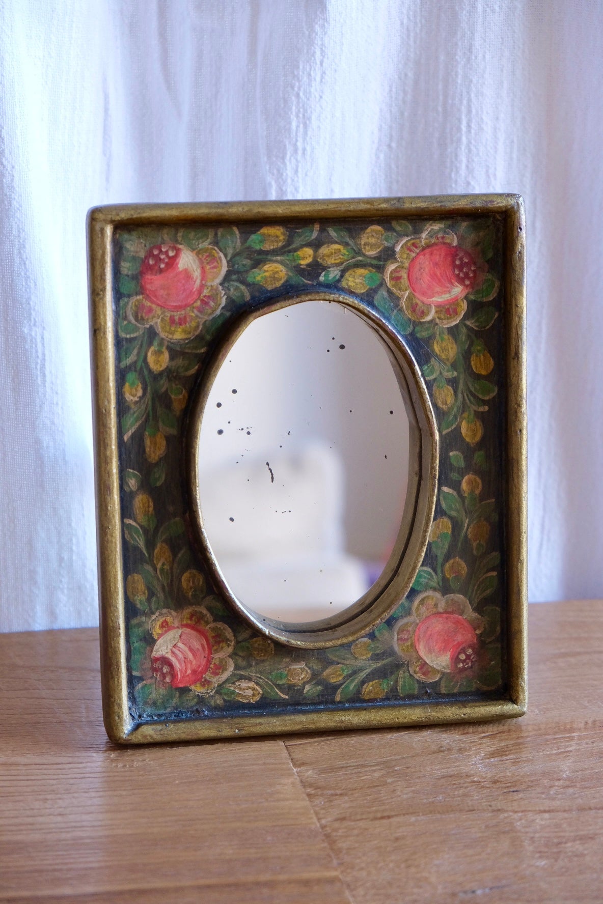 Hand-painted wooden mirror, Peru