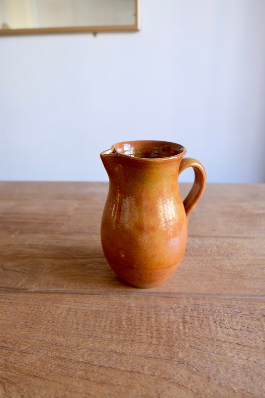 Heavy clay brown Spanish pitcher jug