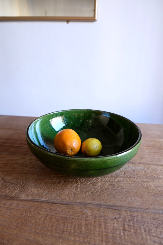 Emerald green fruit bowl