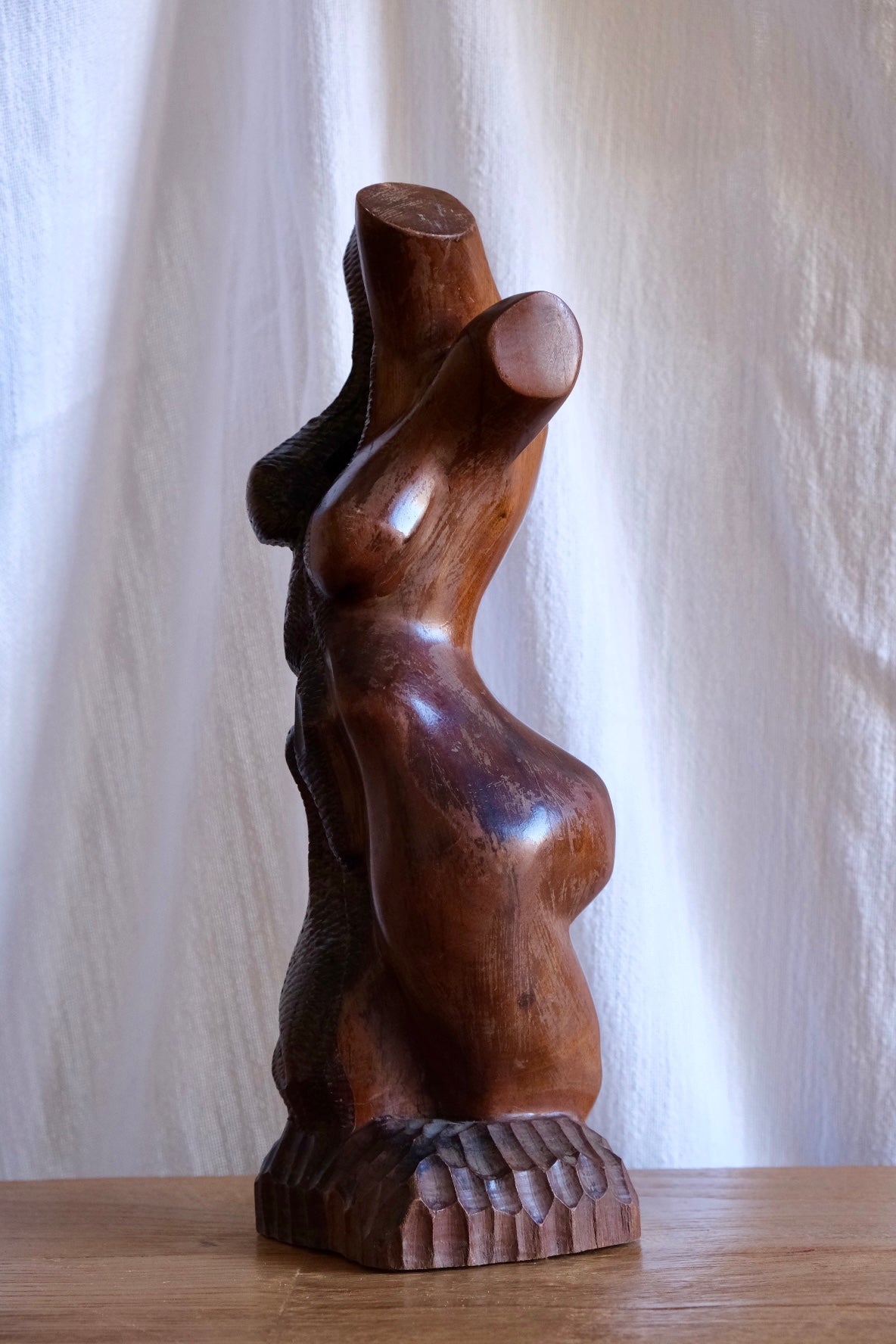 Solid wooden sculpture, Spain. Sculptor unknown