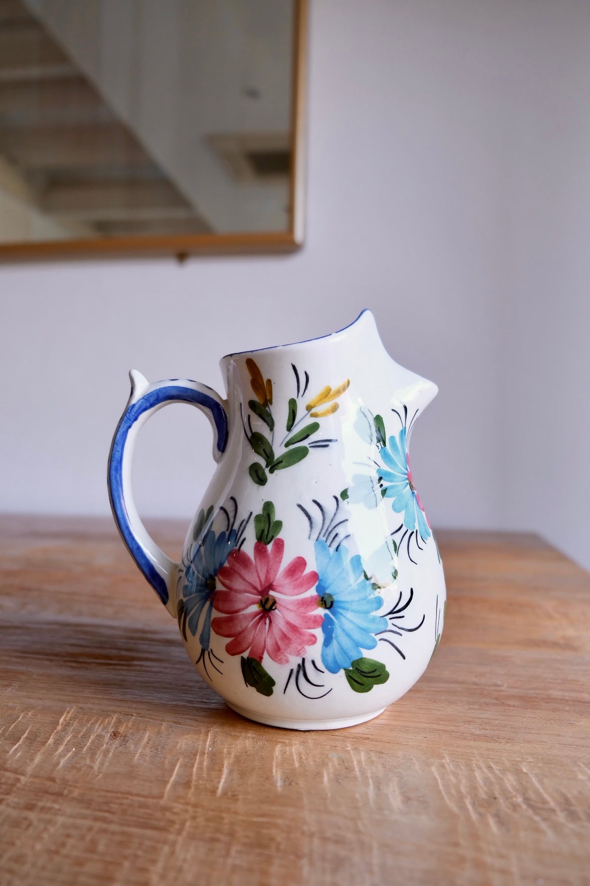 Large vintage hand-painted jug