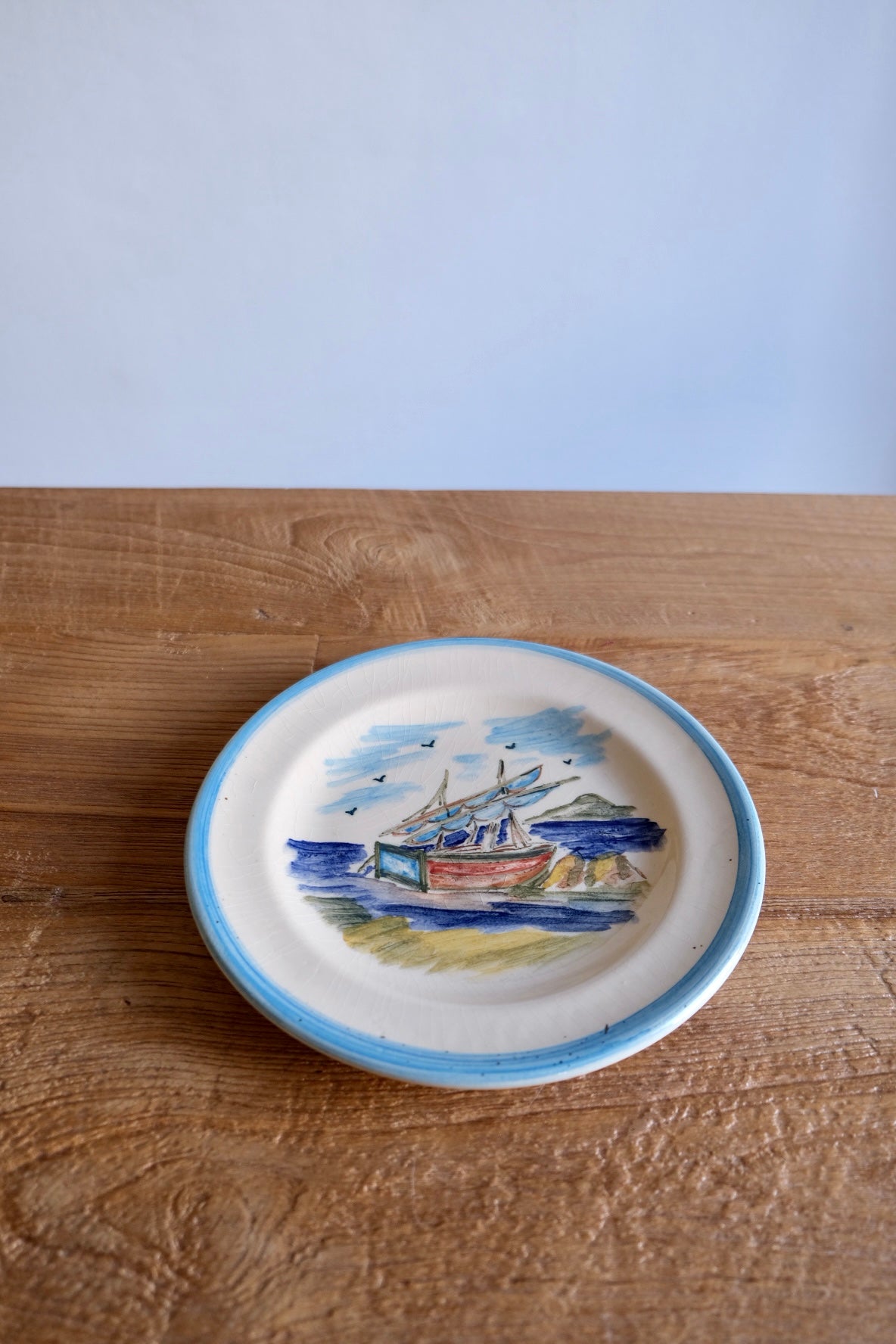 Vintage sky-blue Terre Provence plate