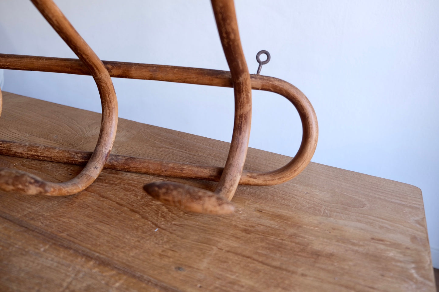 Mid-century curved wood coat rack, attributed to Michael Thonet