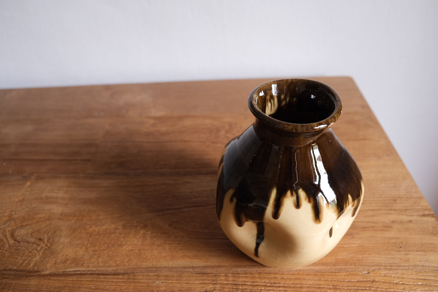 Indented ceramic vase