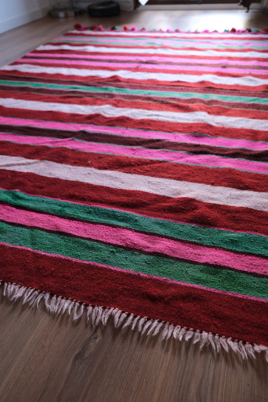 Large stripey wool rug from Mauritania