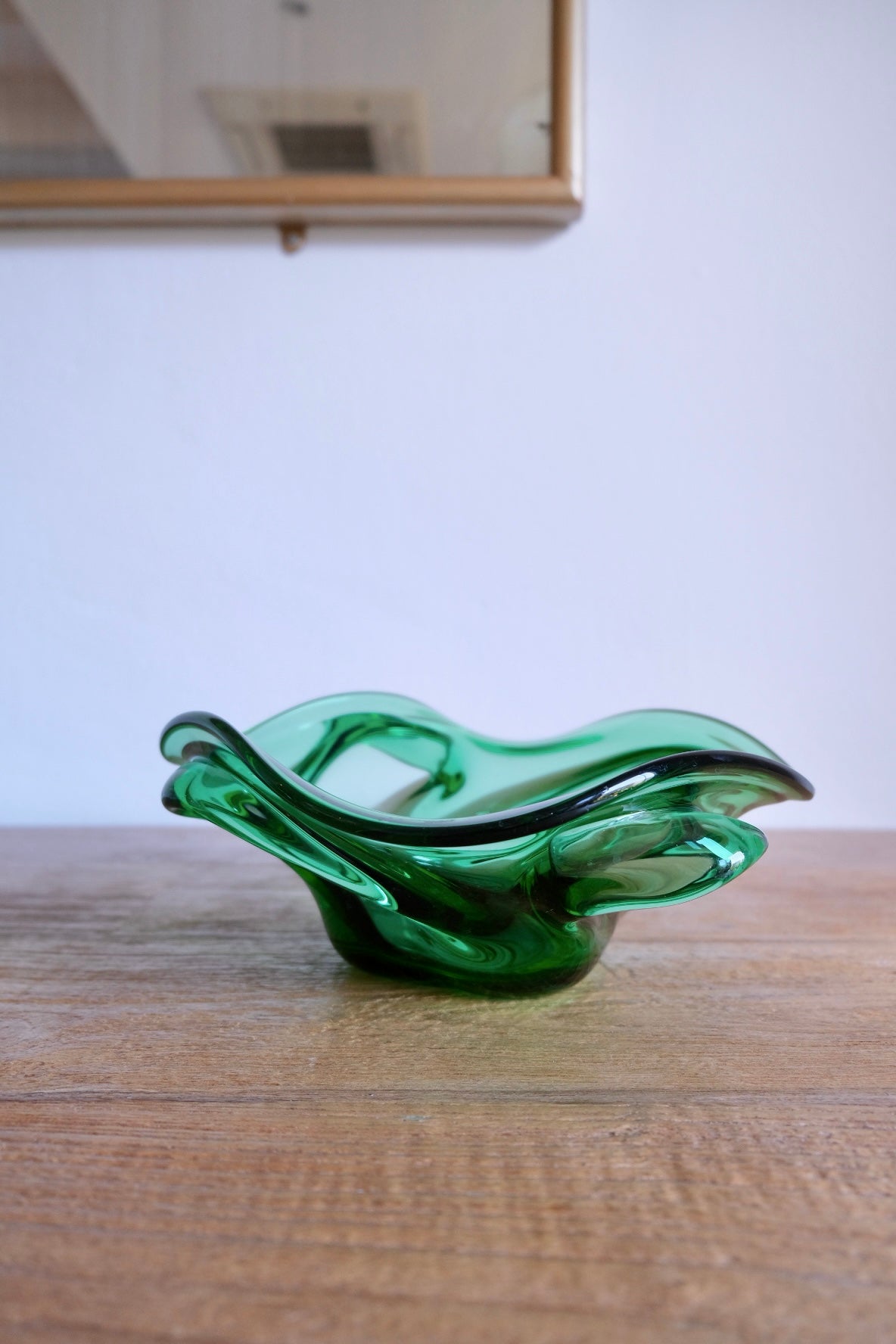 Large Italian emerald glass bowl