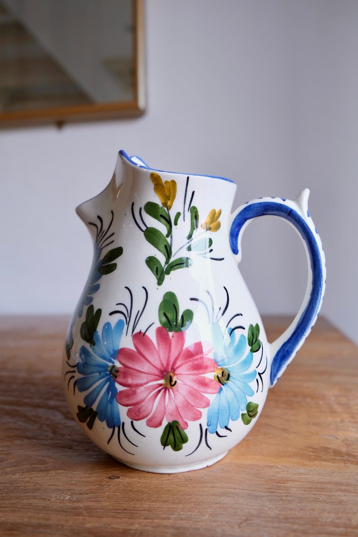 Large vintage hand-painted jug