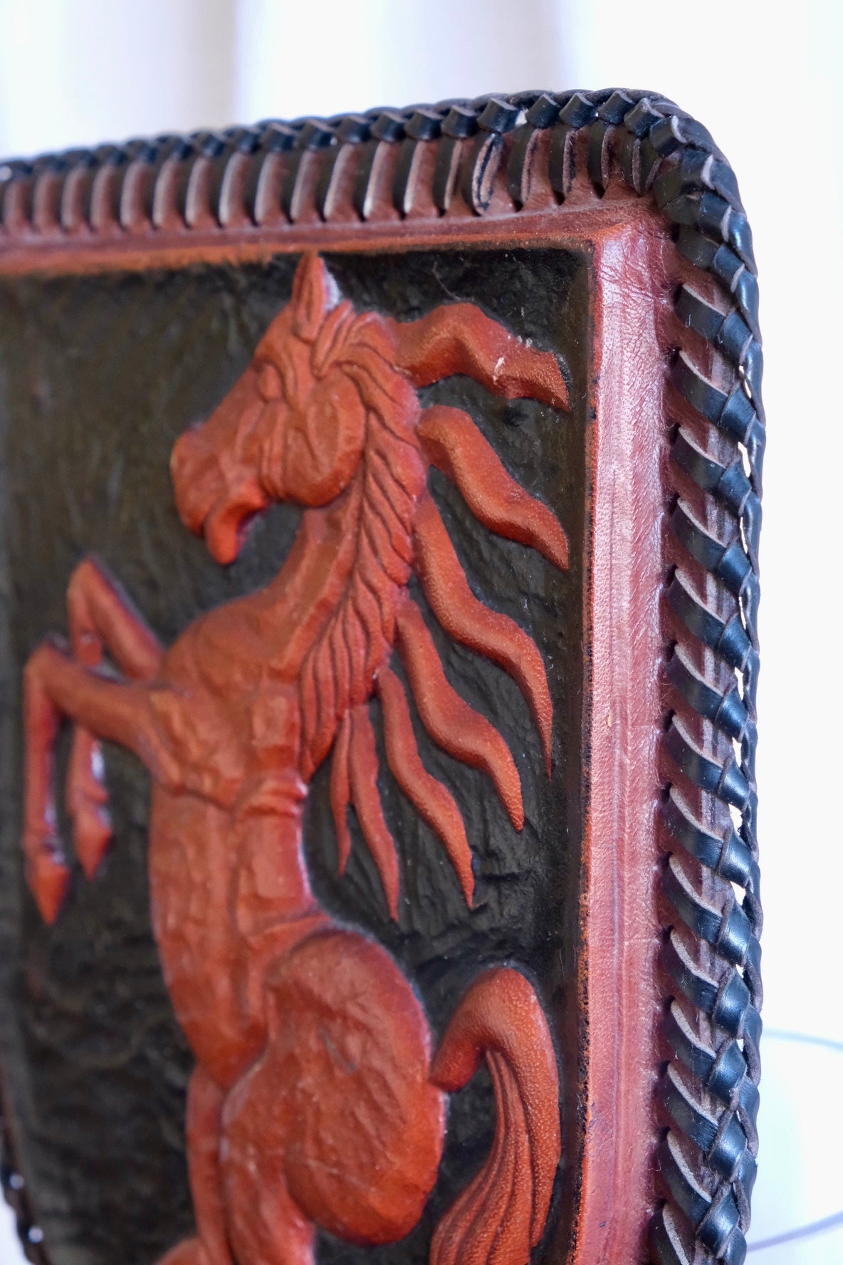 Leather horse coat hook, Spain c. 1940