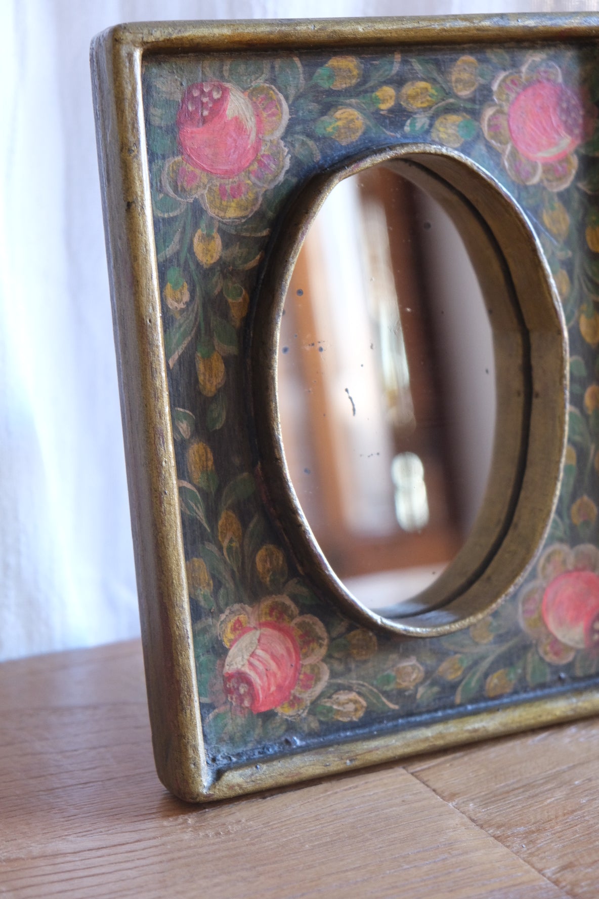 Hand-painted wooden mirror, Peru