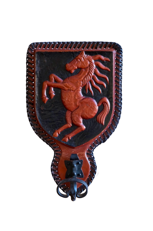 Leather horse coat hook, Spain c. 1940